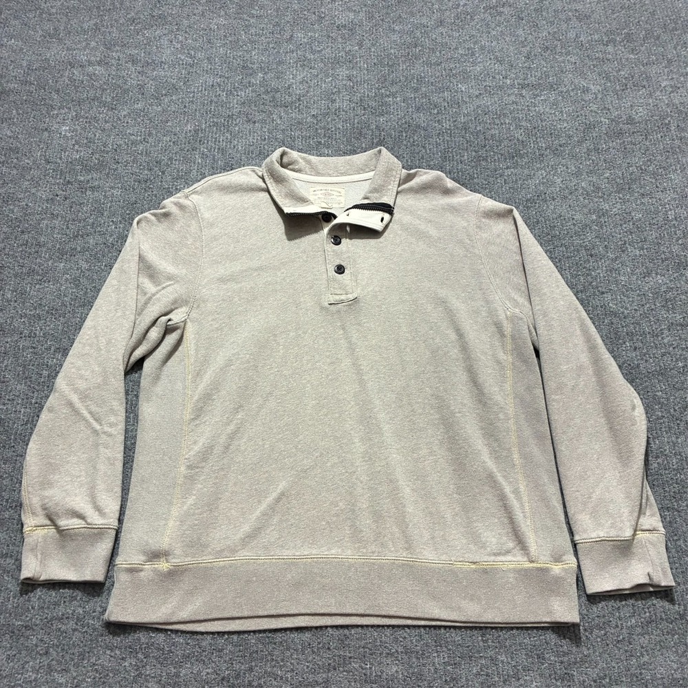 American Eagle‎ Mens Long Sleeve Polo Shirt Size 2XL Gray Classic Fit Vintage